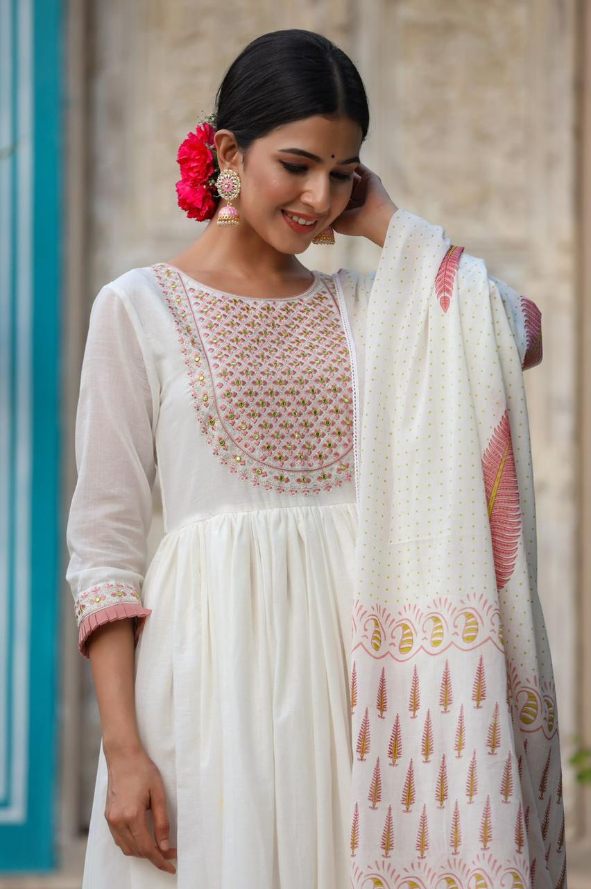RUDRAKSH Women Gown Dupatta Set - Buy RUDRAKSH Women Gown Dupatta Set  Online at Best Prices in India | Flipkart.com